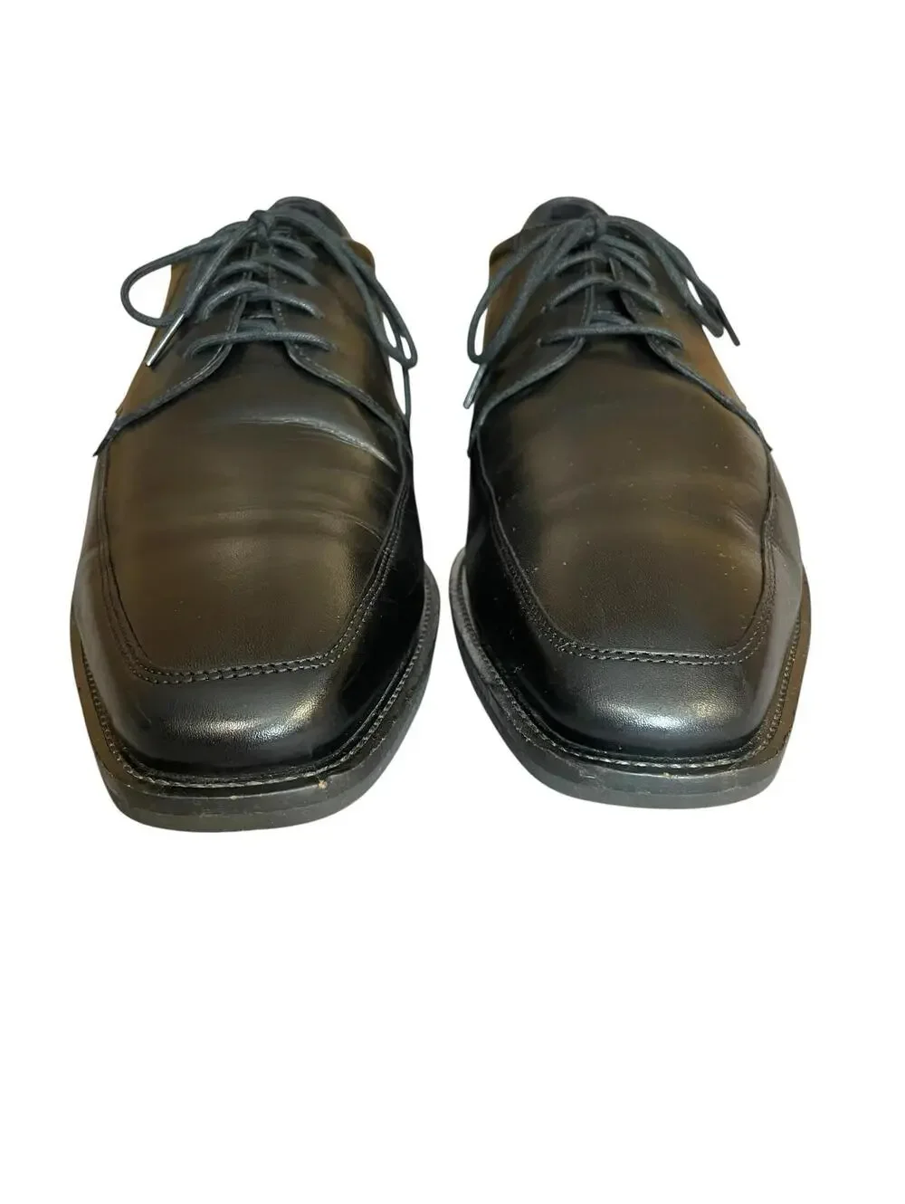 Ecco Black Leather Calcan Apron Toe Oxford Shoes Size 12